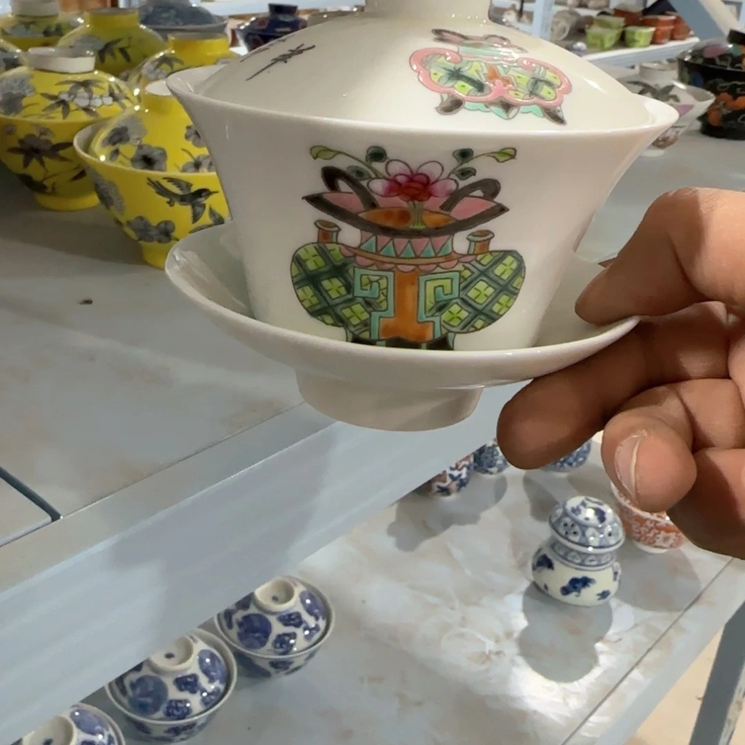 瓷片摆件手绘瓷器处理了吧