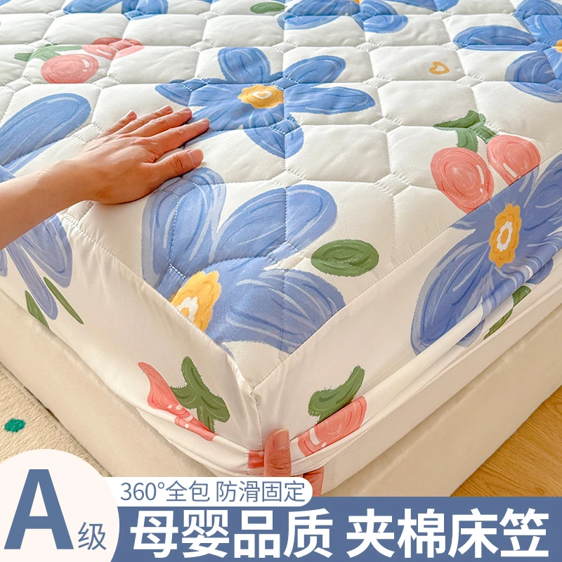 夹棉床笠单件席梦思床垫保护套磨毛床罩全包床套防尘防滑床单罩套