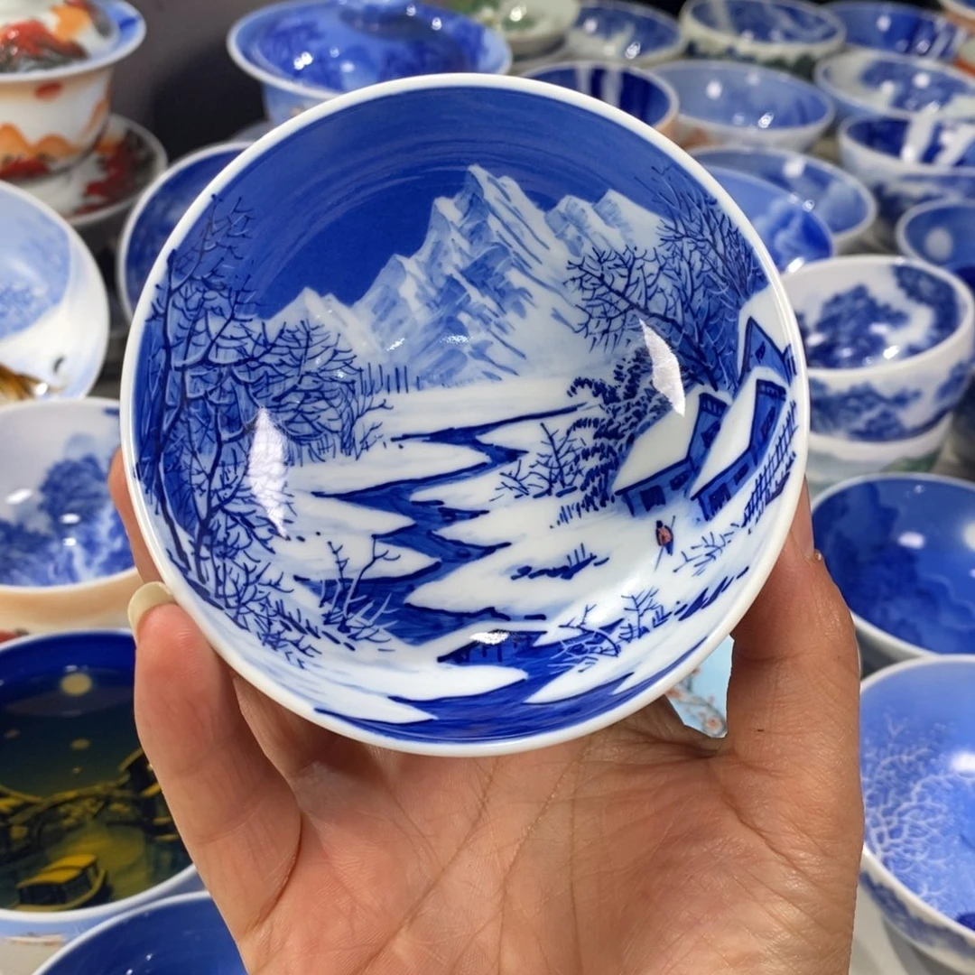 青花雪景主人杯杯