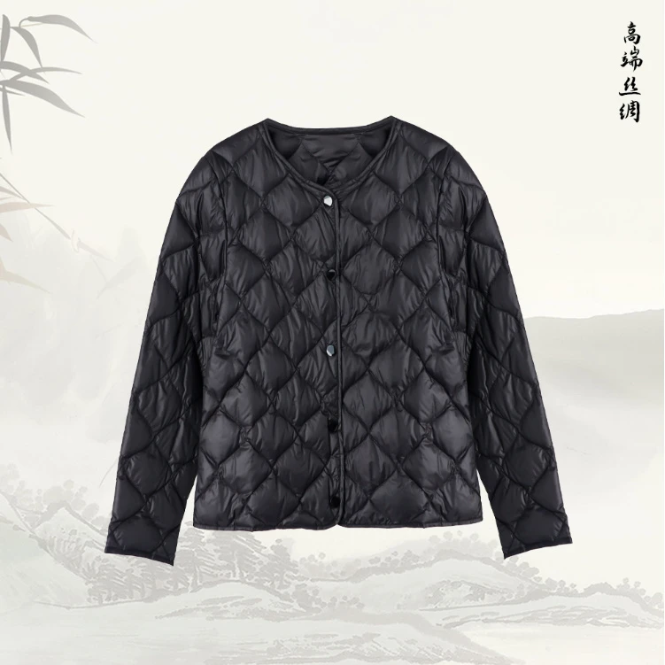 【华夫格鹅绒】新款圆领纯色华夫格内搭舒适保暖鹅绒服54165