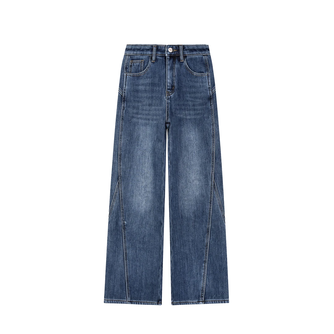 【此生不换】高品质988加绒加厚窄版直筒裤女款高腰牛仔新款