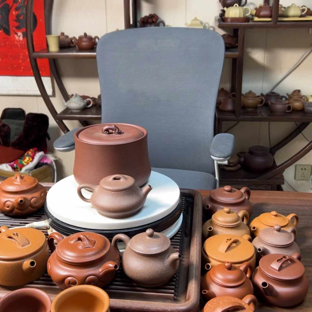 紫砂茶壶盛***平五彩段泥石瓢150