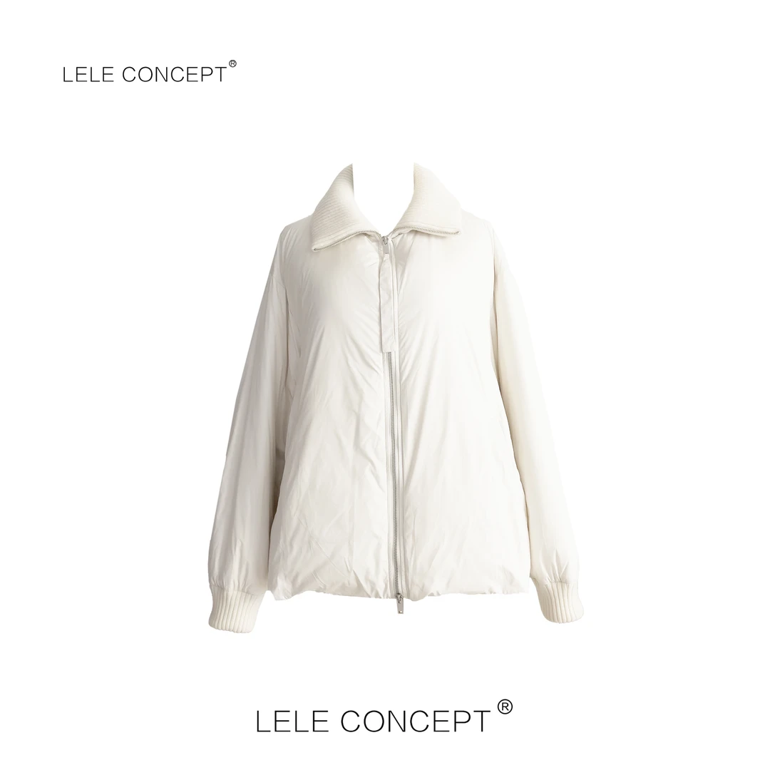 LELE CONCEPT丨都市极简风针织立领羽绒服外套FY25D0006W