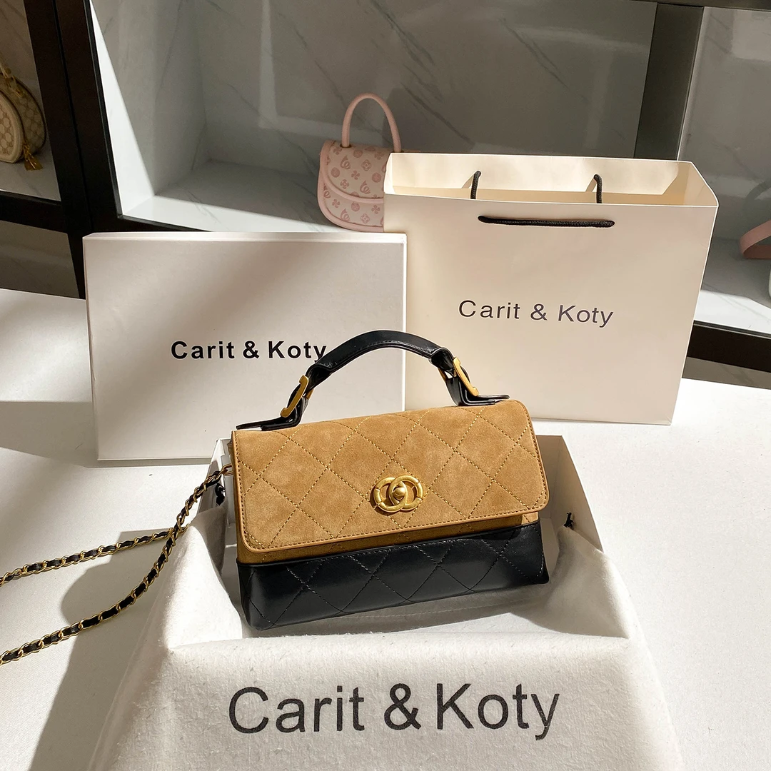 CARIT KOTY小香风菱格包包女2025新款高级感复古小方包斜挎小包