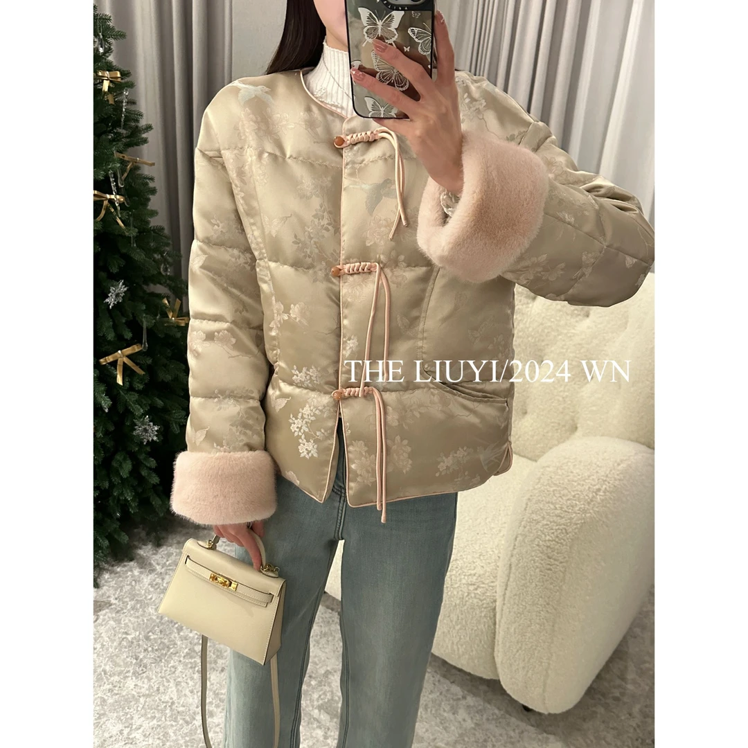 【LIUYI】繁花似锦~90白鸭绒新中式羽绒服外套412197