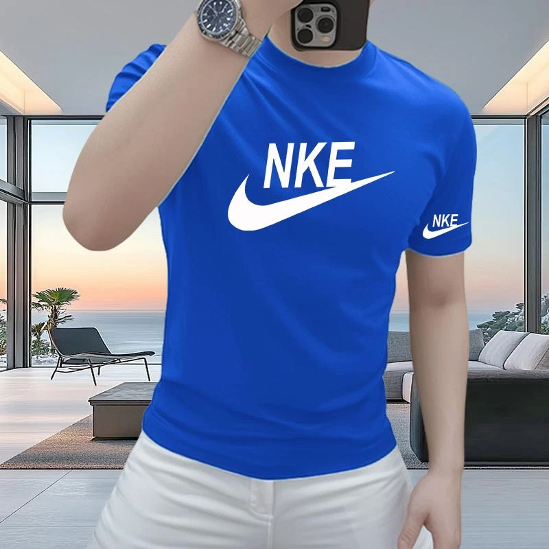 2025夏季新款潮流男士纯棉短袖t恤时尚休闲轻奢百搭圆领半袖T恤