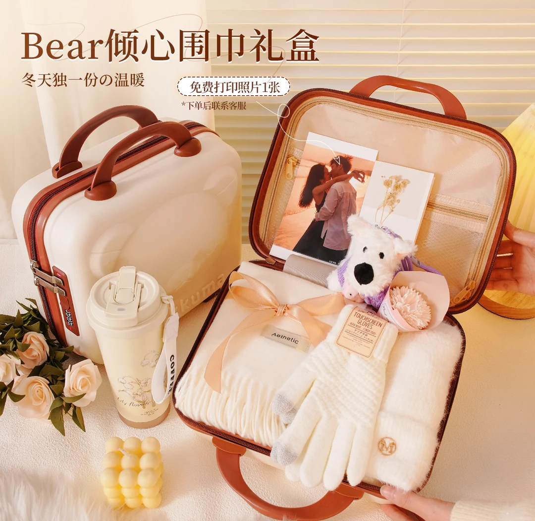 生日礼物女生围巾女款2025新款送女朋友老婆闺蜜实用手套围脖礼盒