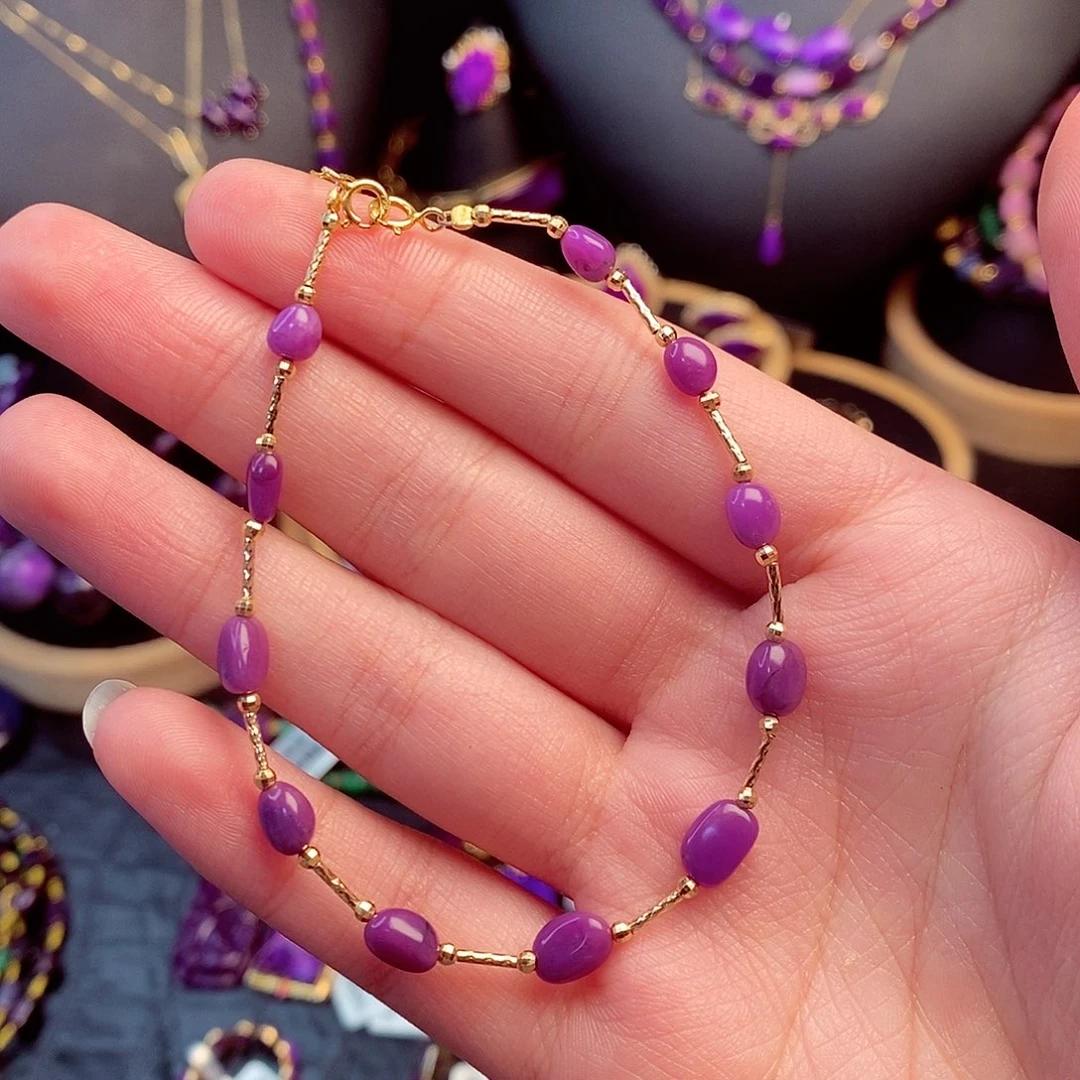 苏纪石（舒俱来）手链18K金镶嵌