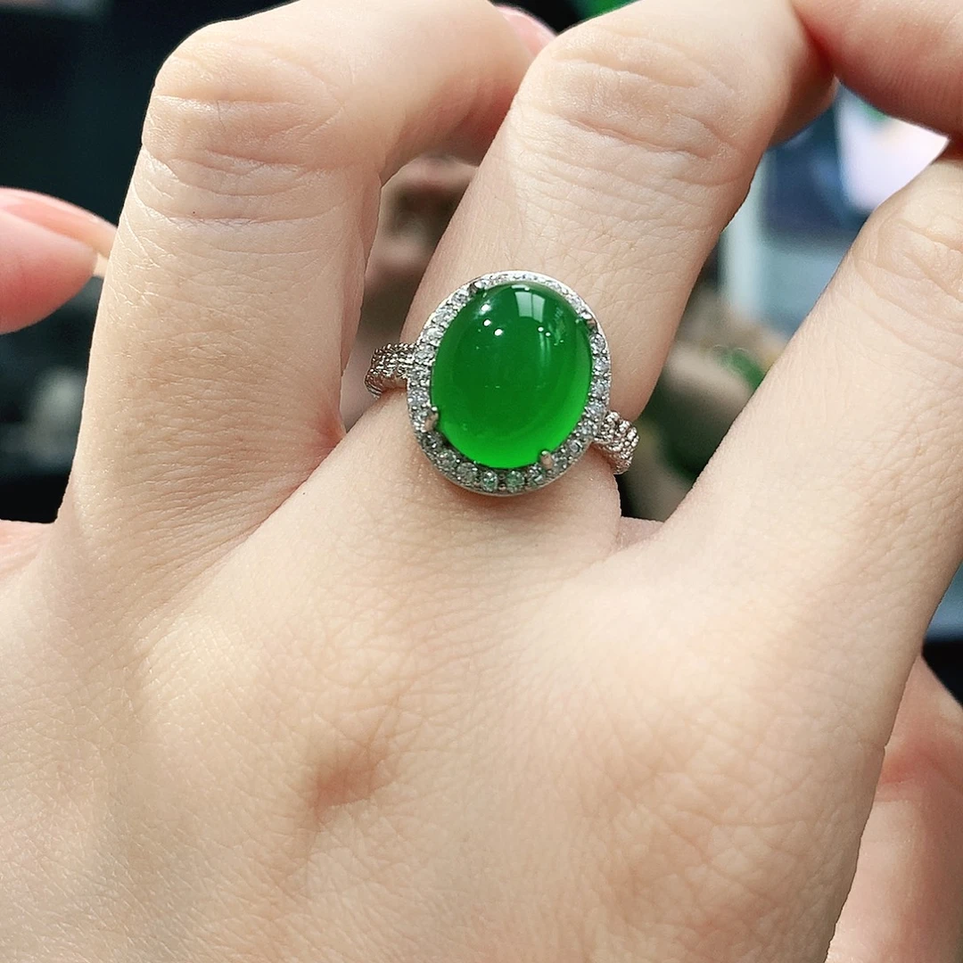 玛瑙/玉髓银S925镶嵌戒指