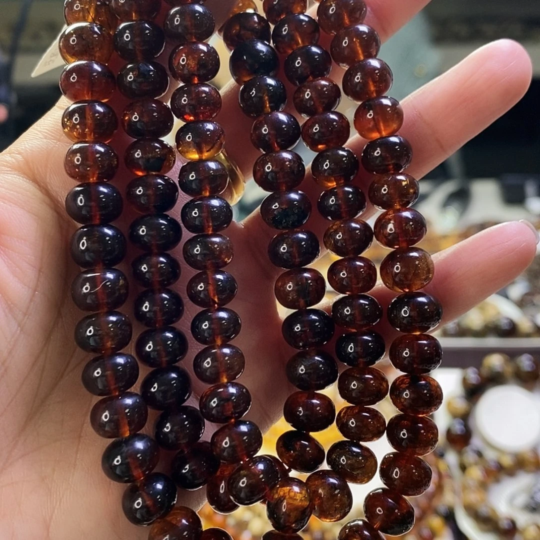 琥珀未镶嵌裸石车厘子血9+mm