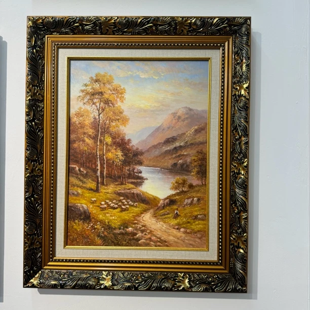 纯手绘风景油画作品，尺寸45x55