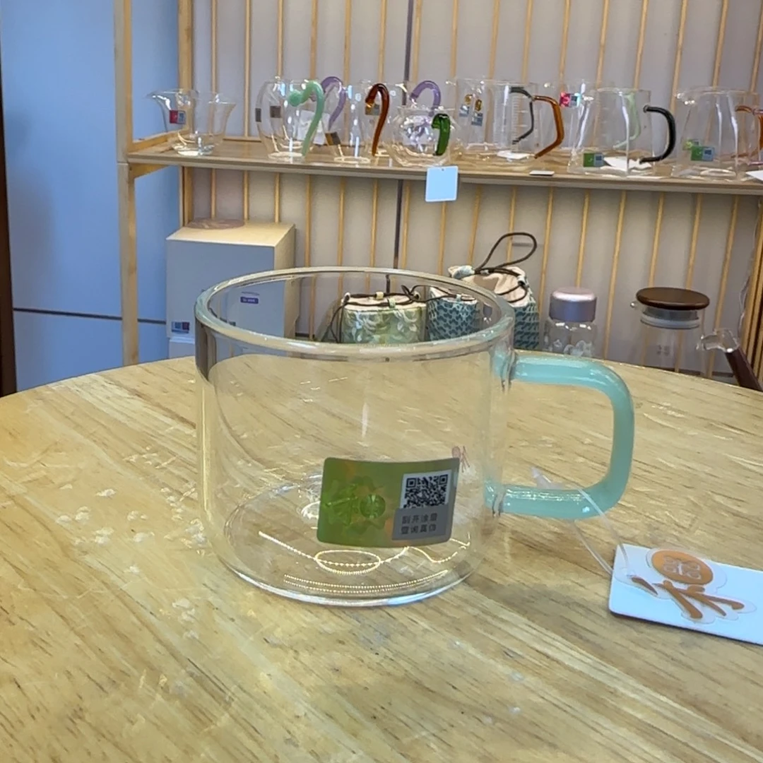 玻璃手工艺品禾器清禾杯浅玉色