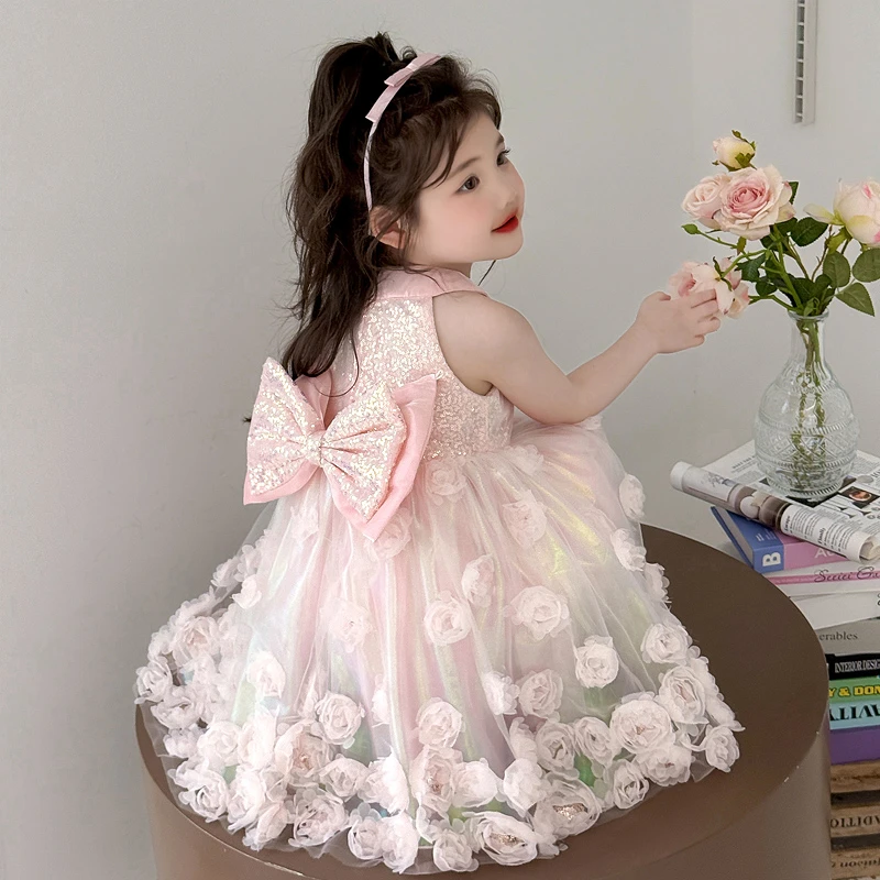 女童公主裙女孩网纱背心连衣裙夏装2025新款高级感生日礼服裙