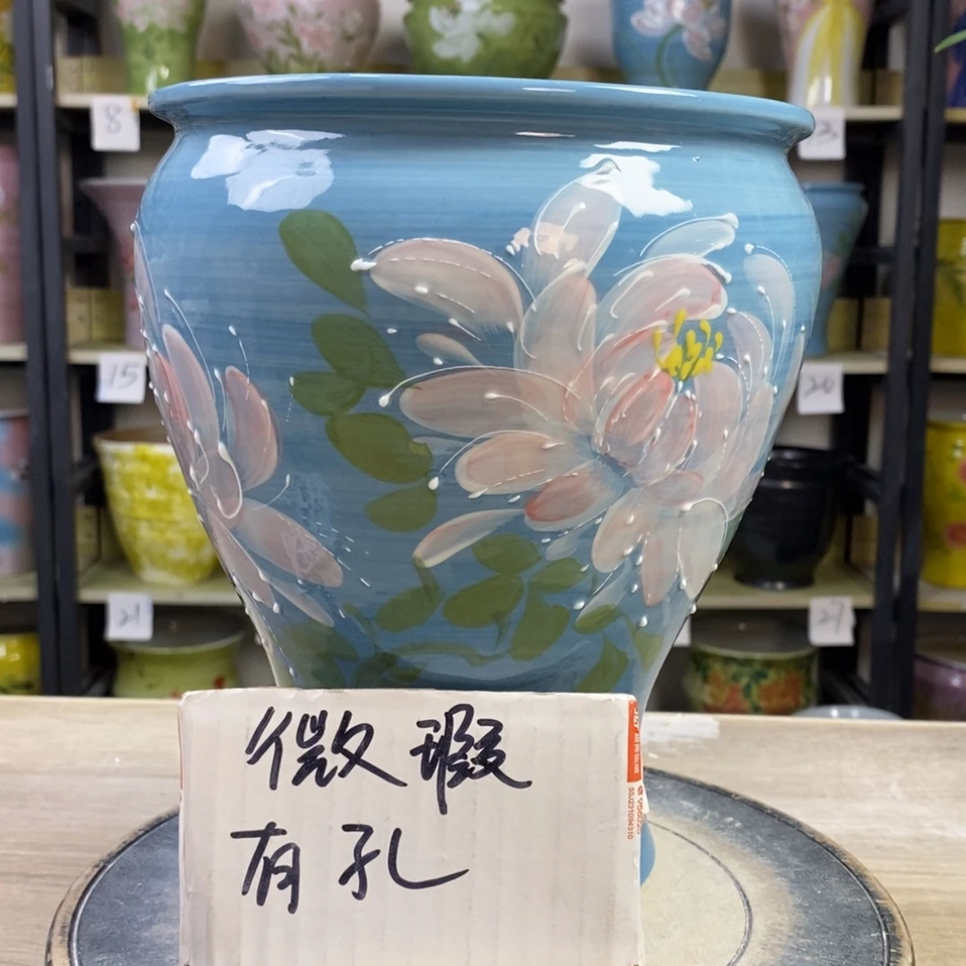 景德镇手工手绘陶瓷花盆