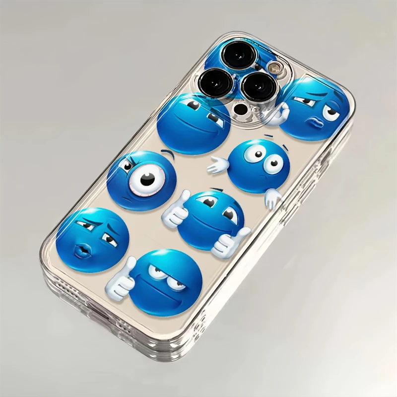 蓝豆表情包适用苹果iPhone16promax小米15华为P70手机壳软太空MT