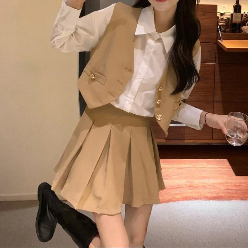 衬衫套装短裙百褶裙春秋时尚显瘦气质小众上衣长袖jk学院风2025新