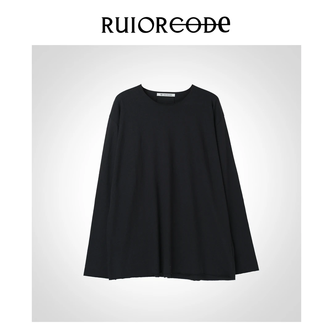 【RUIORCODE】“竹素”圆领无锁边设计长袖T恤  理性消费##