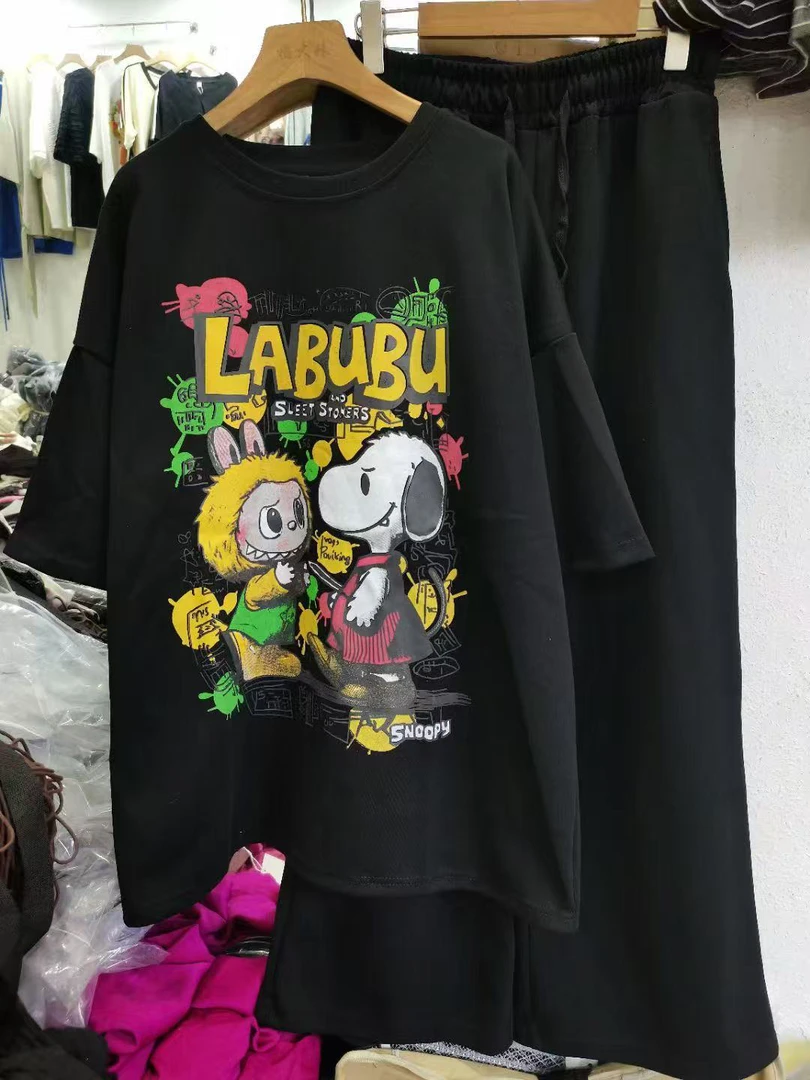 夏季新款条纹短袖套装帅气炸街薄款夏装