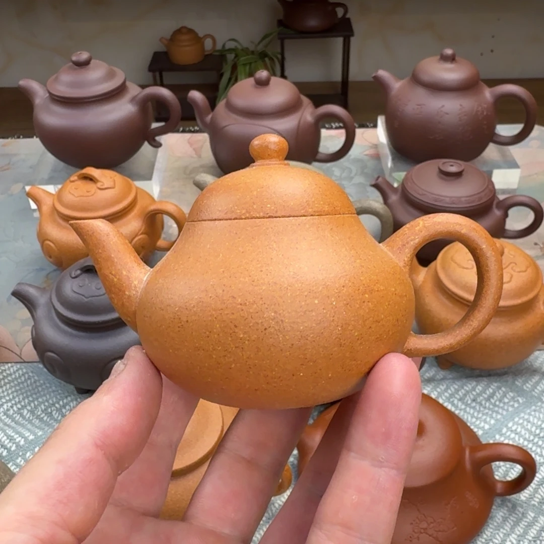 茶壶紫砂微瑕 梨 金黄段 110cc