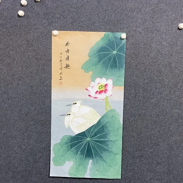 国画三尺花鸟一副