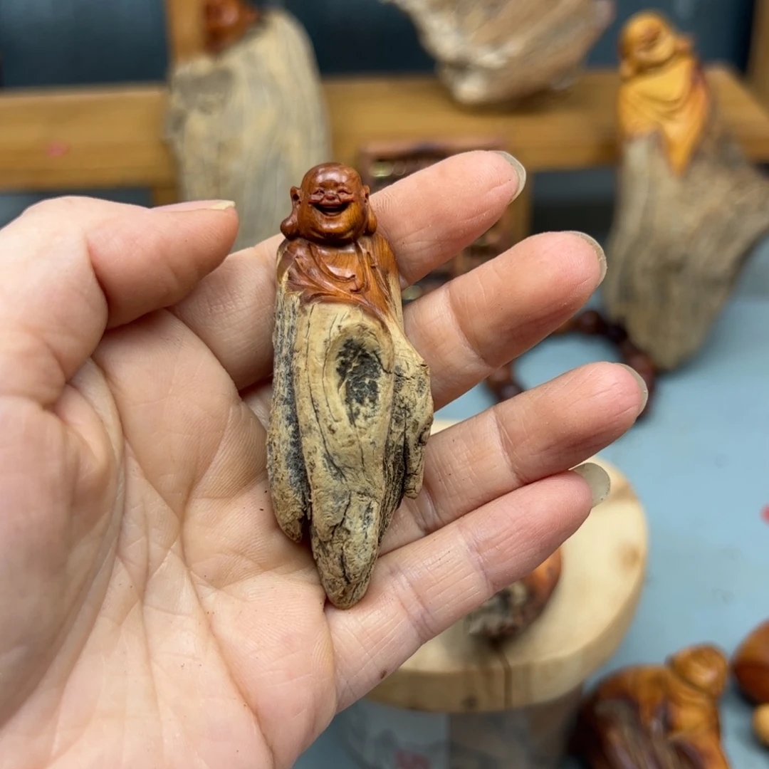 周***木崖柏木摆件手把件