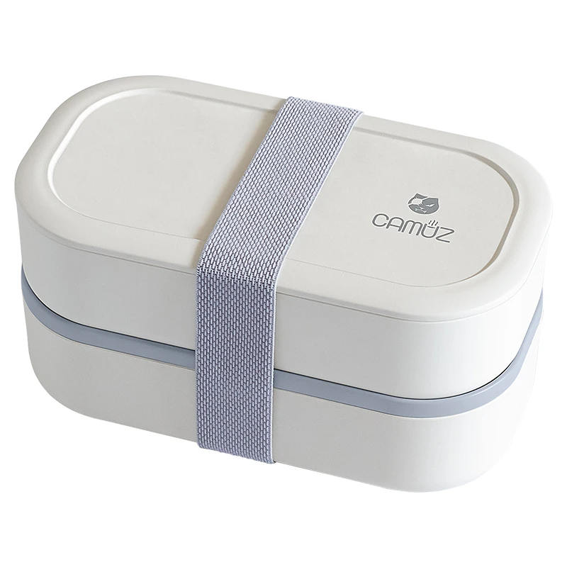 CAMUZ/昌木子竹纤维饭盒日式双层纯色便当盒可微波上班族分隔便携