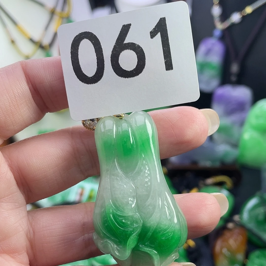 翡翠未镶嵌吊坠(赠链)