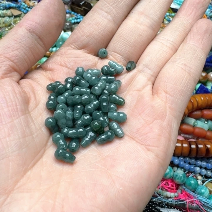 合金玛瑙/玉髓珠宝半成品10颗5x8mm翡翠葫芦