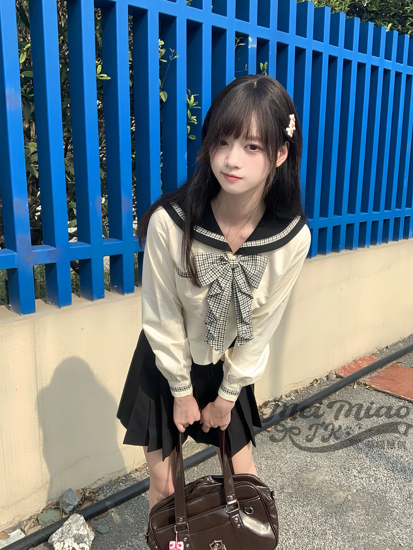 【莺谷女子】莓喵jk水手服原创正版jk制服套装女套装收腰细格学院风