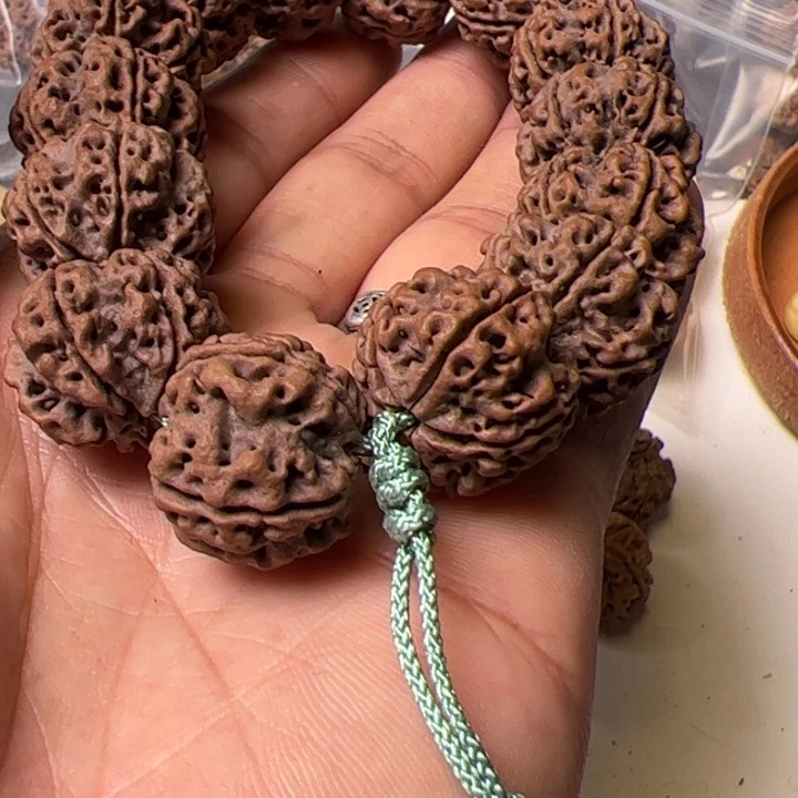 金刚菩提手串蓝***子22➕平头粗筋梅花双龙