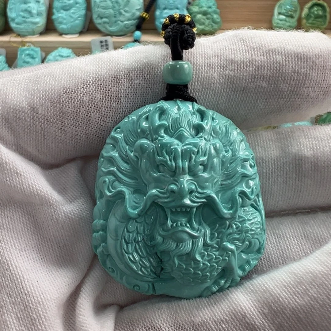 未镶嵌绿松石龙牌32mm