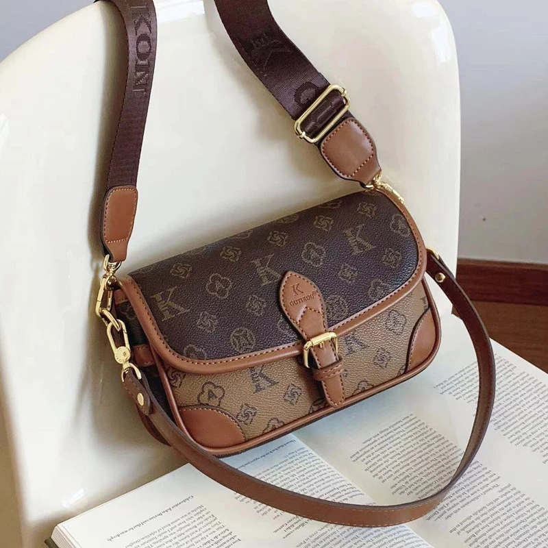 古缇蔻高级感包女时尚手提女包小方包洋气百搭单肩斜挎包质感老花