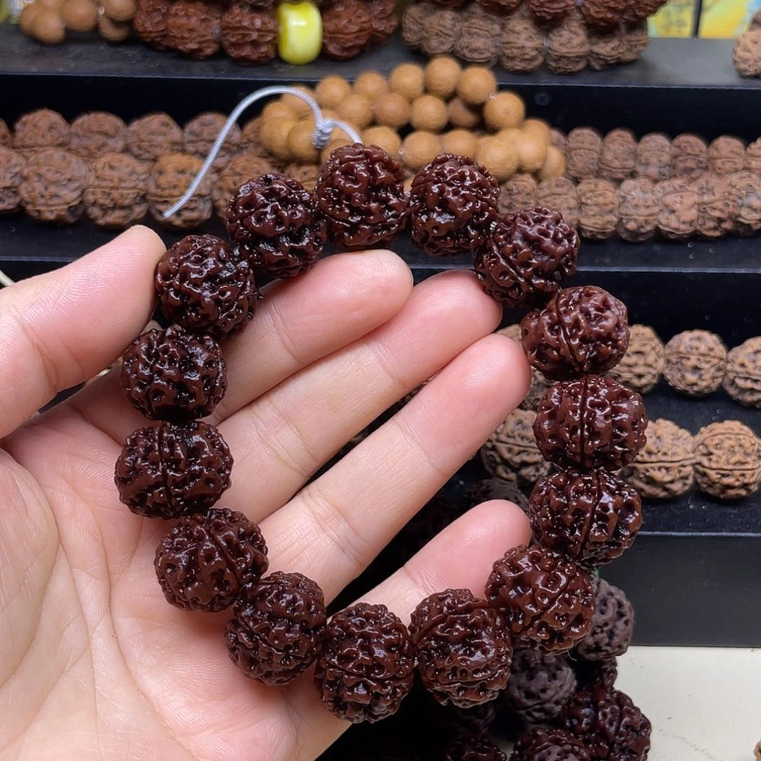 金刚菩提手串21.5mm古龙矮桩梅花铁籽