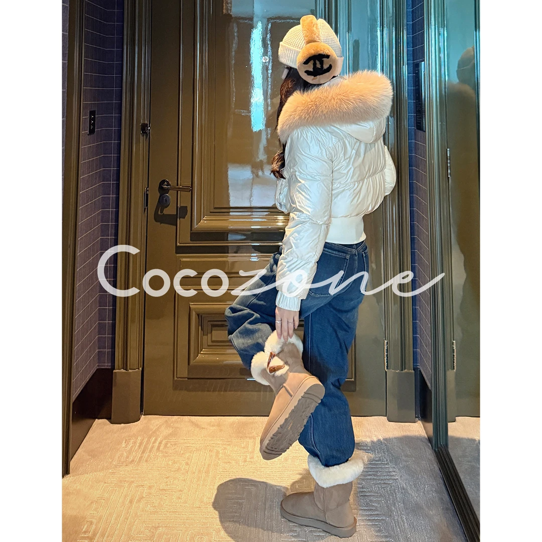 COCO ZONE 刘 一一“冬之恋鹅”90白鹅绒狐狸毛毛领外套 CD2A2969