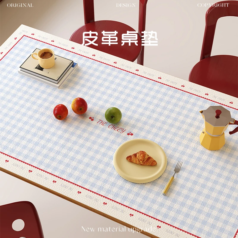 小清新餐桌皮革桌垫防水防油免洗防烫桌布轻奢高级感茶几保护垫