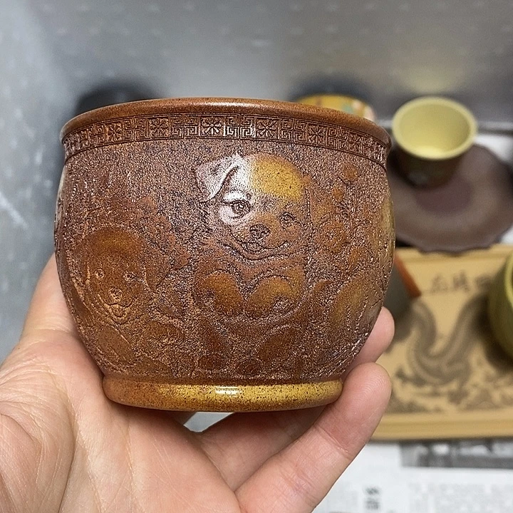 紫砂茶杯瑕疵不退不换，介意勿拍