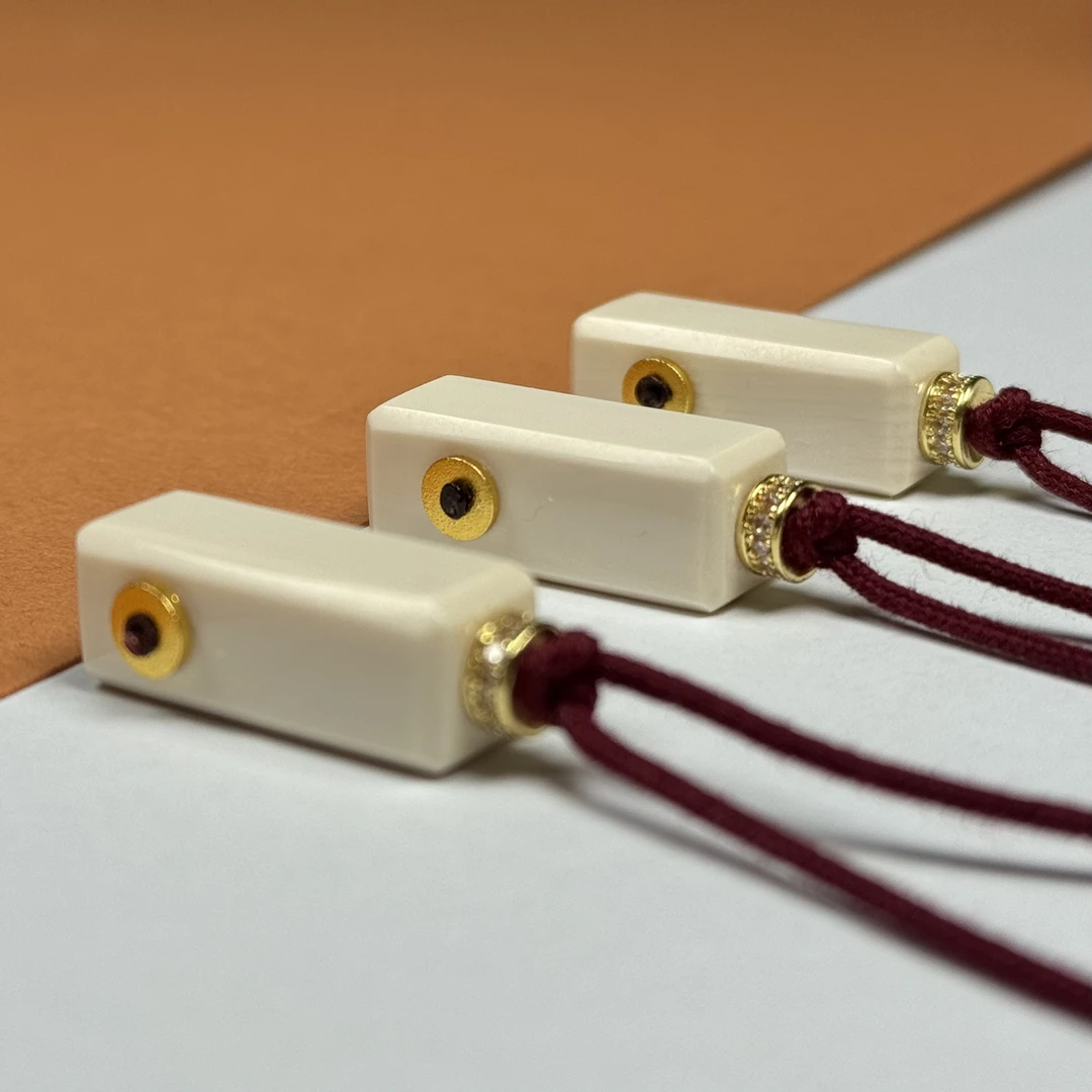 A175-O天然猛犸牙一字三通随机一个约9+×24.5mm支持鉴定假一罚四