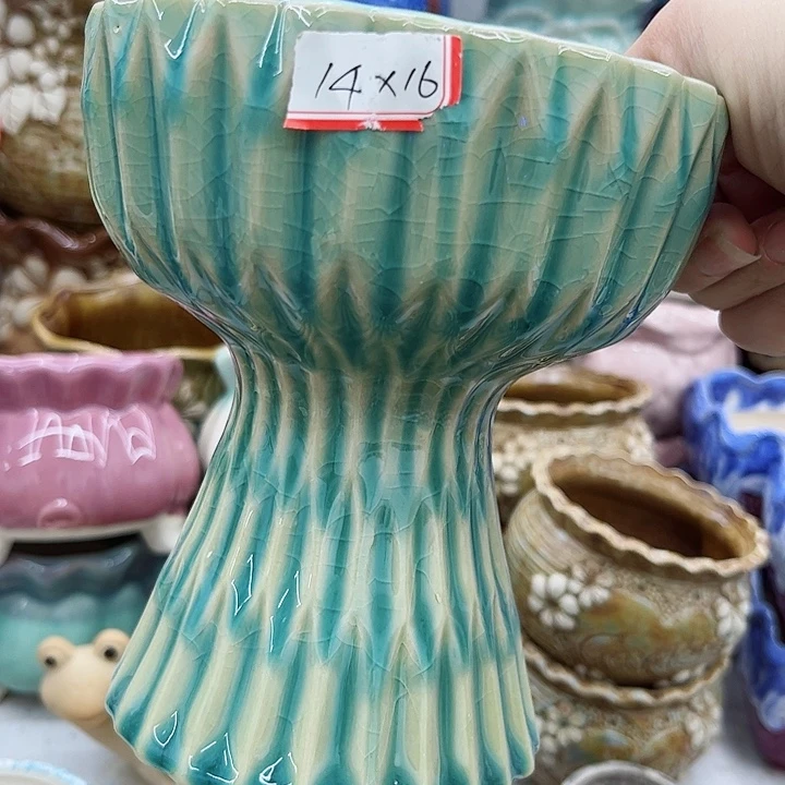 多肉绿植陶瓷花盆9.9包邮，有孔