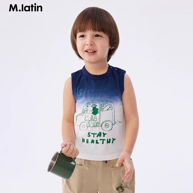 M.Latin/马·拉丁儿童T恤夏男小童印花针织背心214516205T【XH】