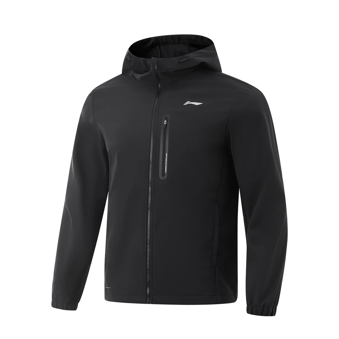 李宁新款健身系列 男子休闲防风防泼水连帽户外运动风衣AFDV071