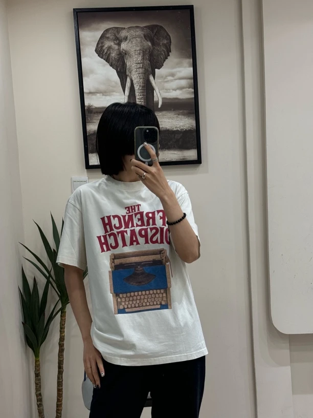 遇见·欧韩夏季女士通勤风宽松百搭显瘦短袖 打印机 T恤