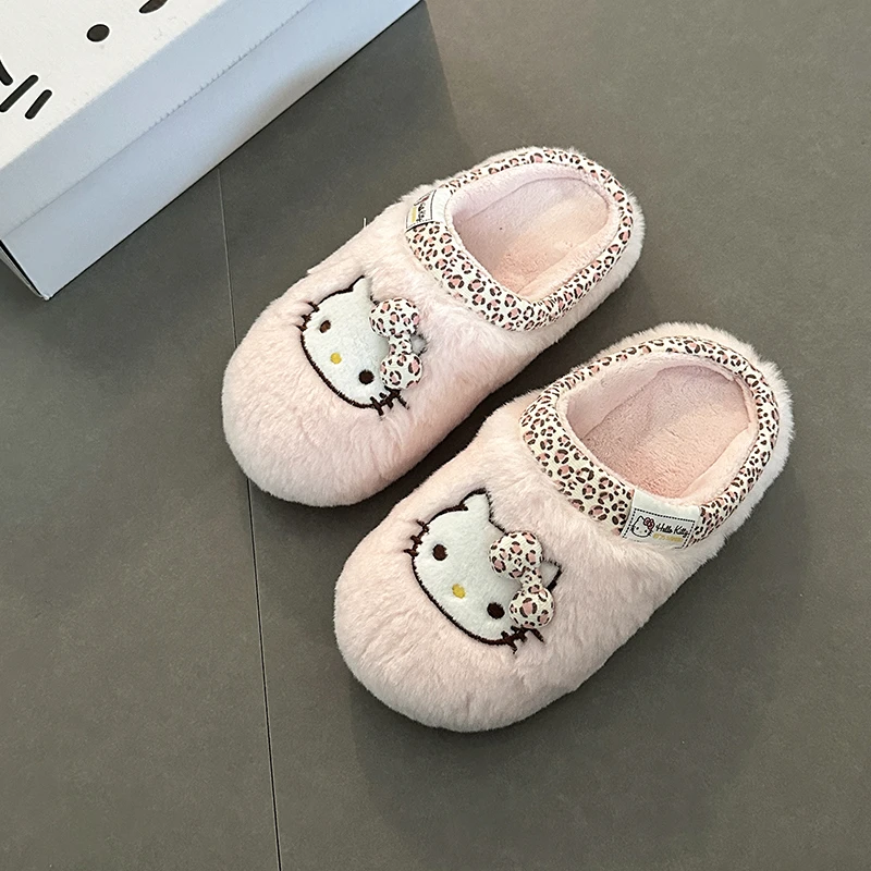 可爱卡通小猫拼接包头毛毛拖鞋女2025秋冬新款外穿居家棉拖鞋潮鞋