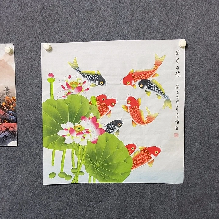 国画四尺斗方工笔花鸟一幅