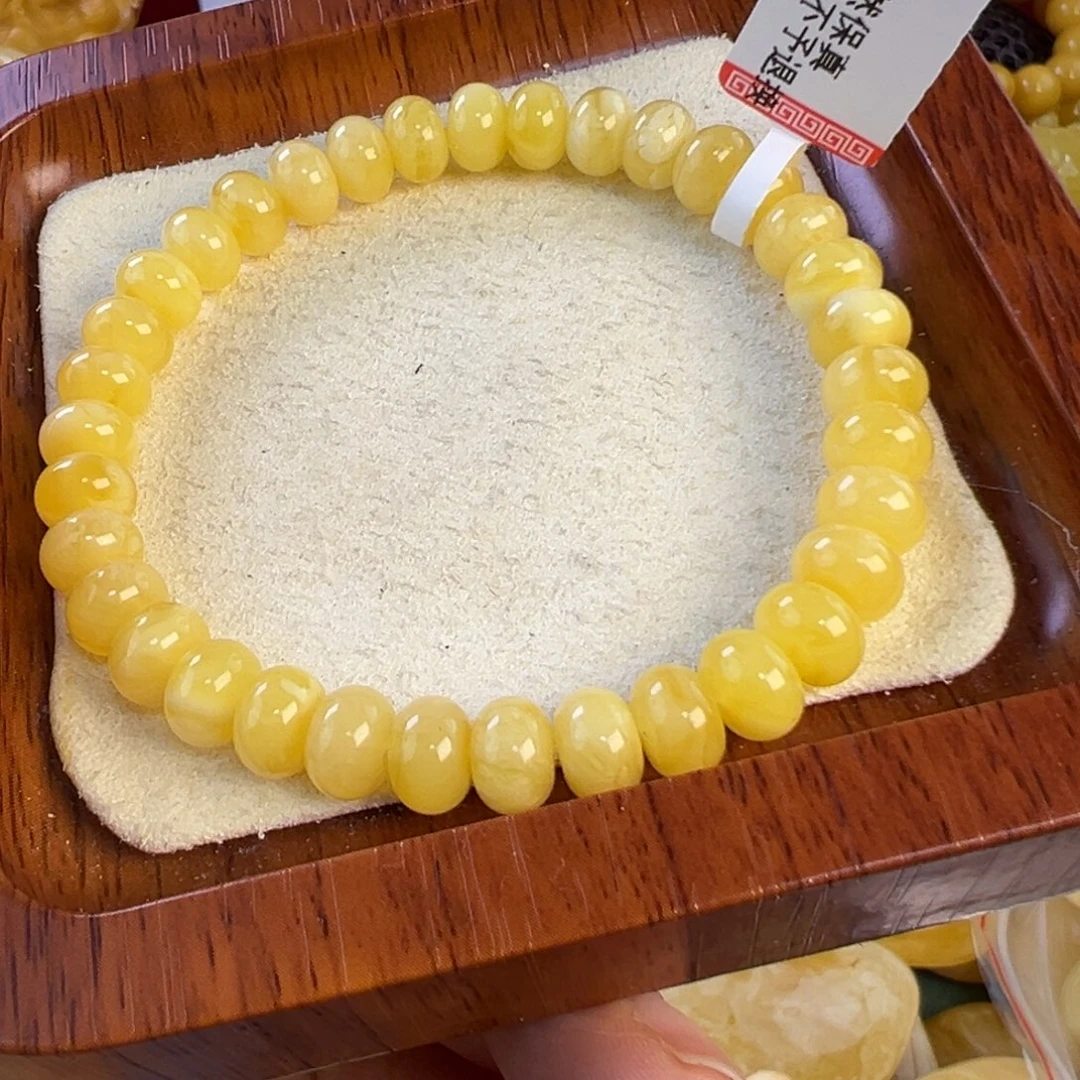 蜜蜡手串未镶嵌算盘珠