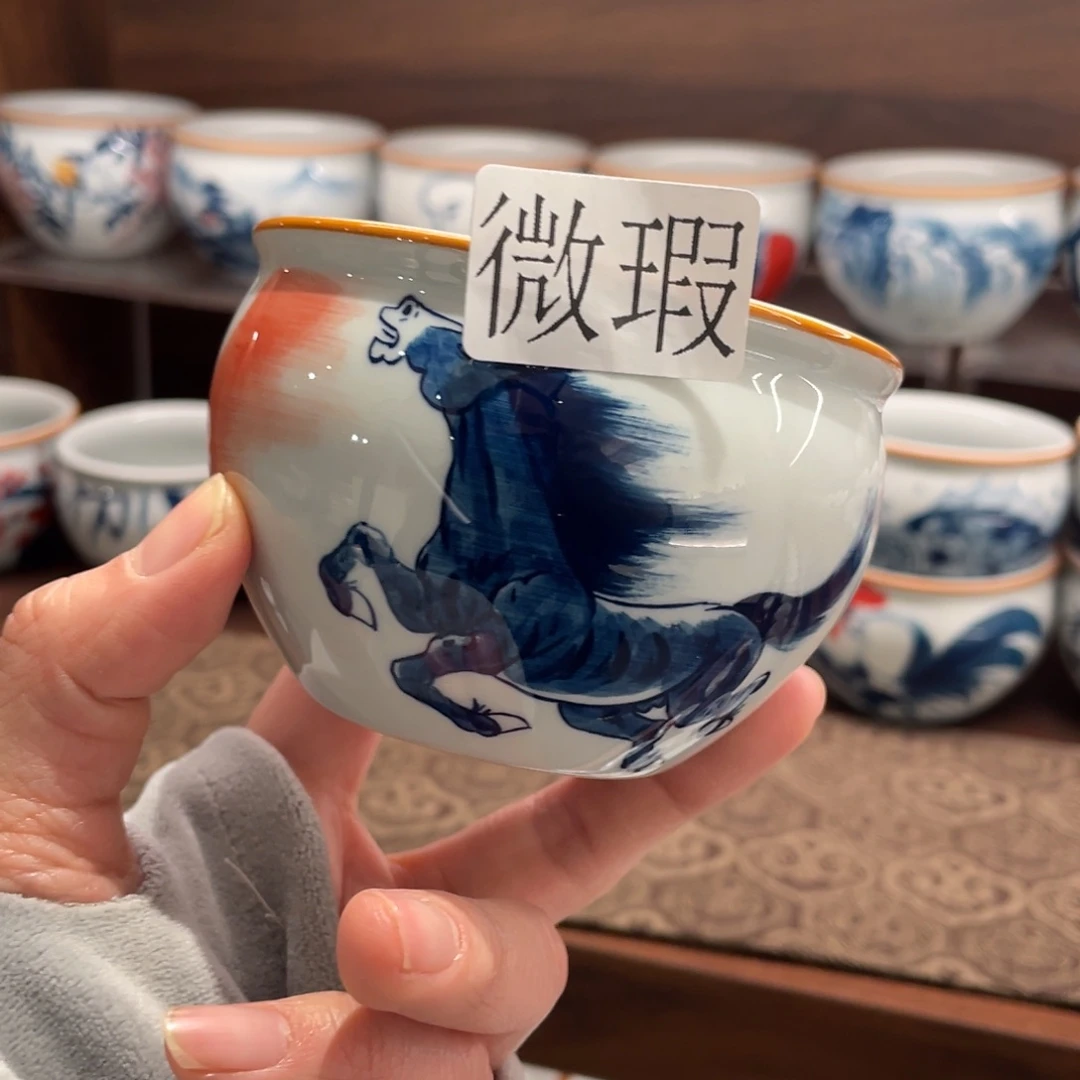 有瑕釉下彩纯手绘