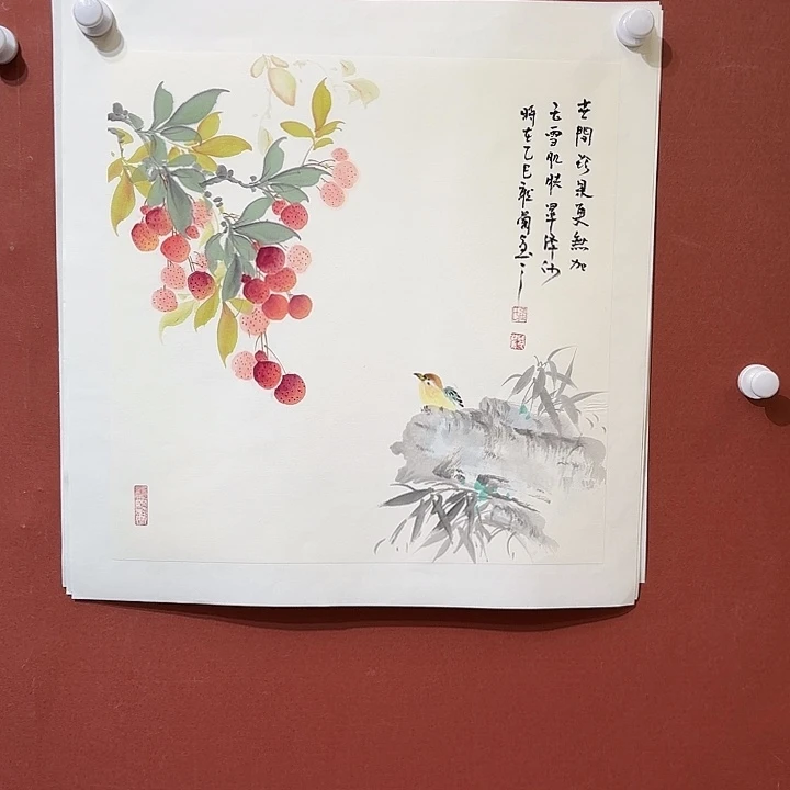 国画听兰老师花鸟