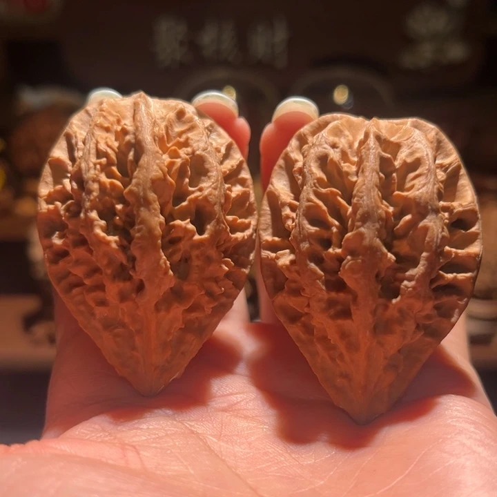 文玩核桃把件凹底龙脊36