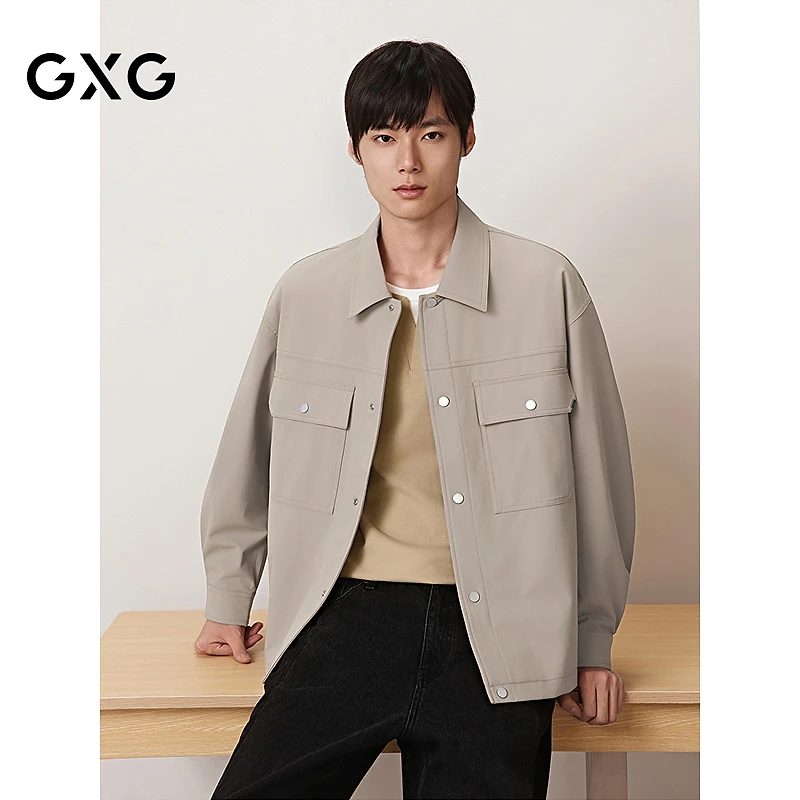GXG男装  卡其工装夹克男士外套 24秋季新品#G24X213046