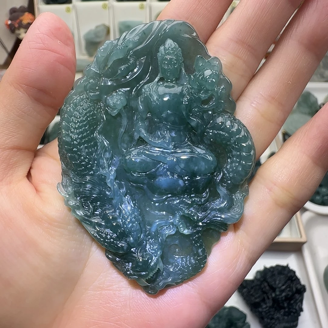 定制翡翠未镶嵌大威天龙翡翠定制