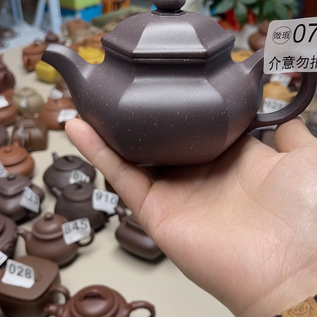 紫砂茶壶微瑕六方仿古300毫升